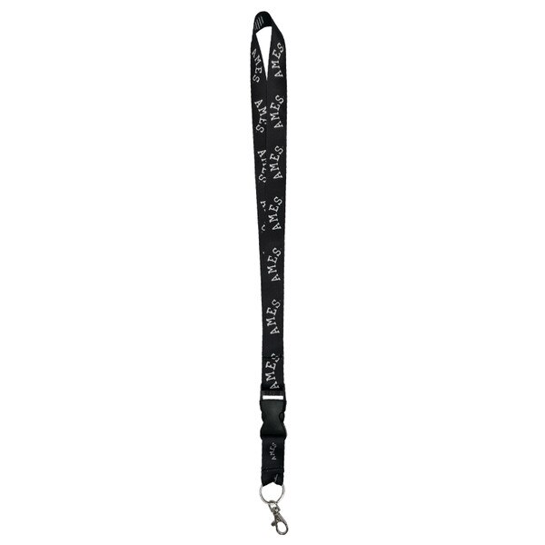 Ames 5-Bar Black & White 1 inch Wide Lanyard